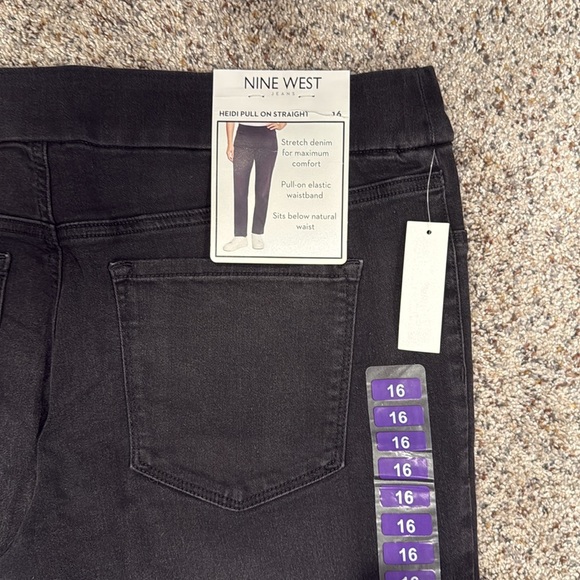 Nine West Heidi Pull On Straight Leg Black Pants - Picture 7 of 7